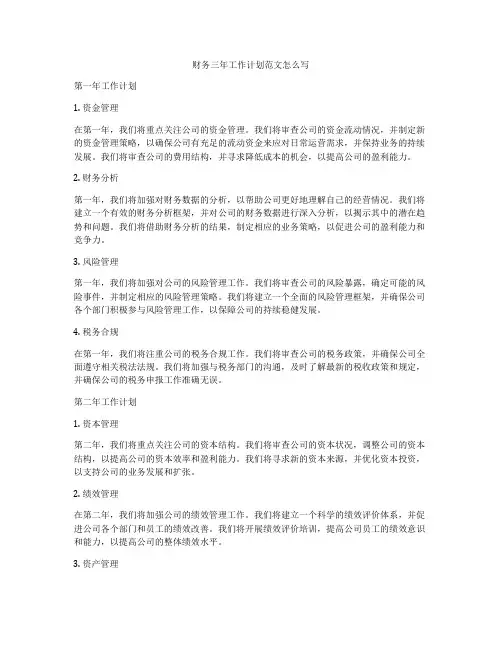 财务三年工作计划范文怎么写