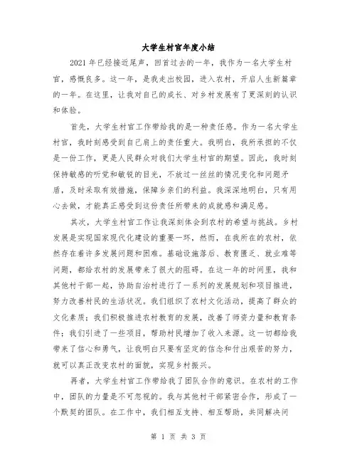 大学生村官年度小结