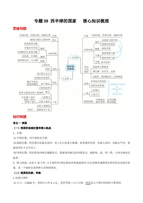 专题09 西半球的国家(全国通用)