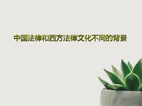 中国法律和西方法律文化不同的背景PPT共21页