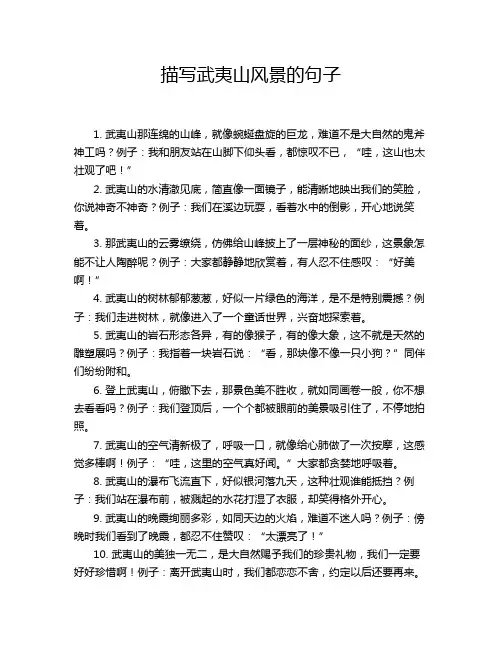 描写武夷山风景的句子