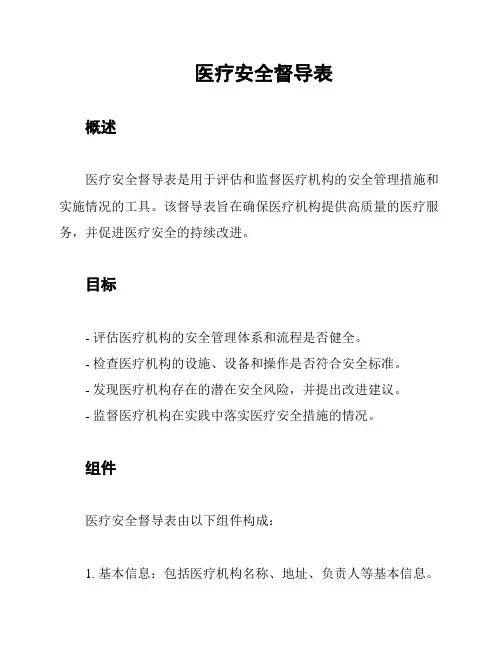 医疗安全督导表