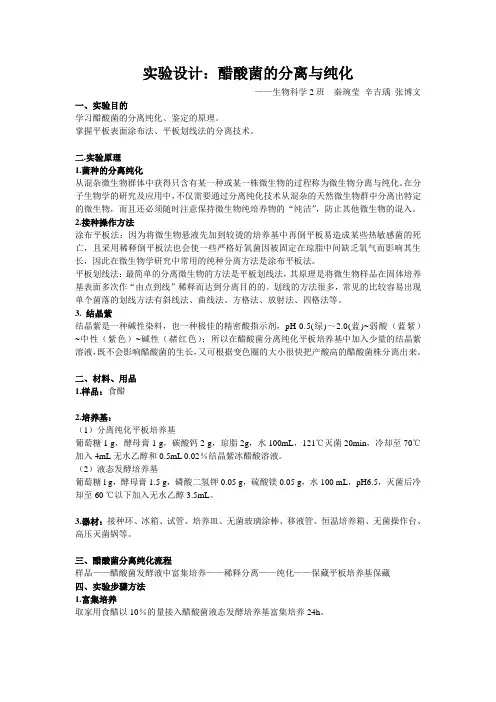 微生物实验设计-醋酸菌