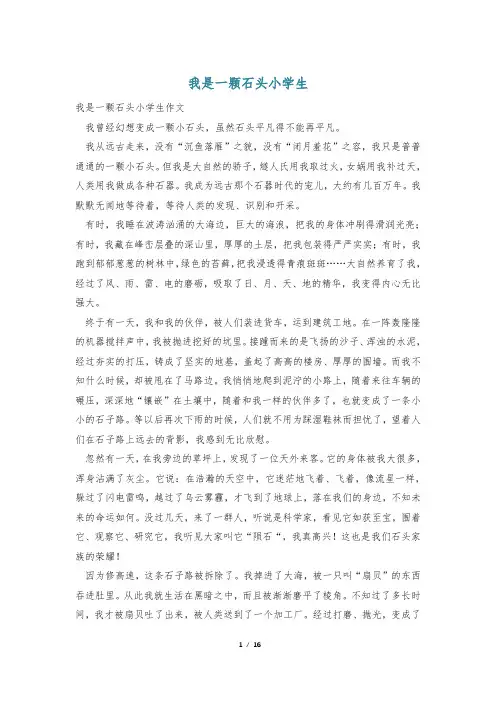我是一颗石头小学生