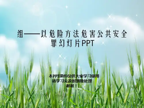 组——以危险方法危害公共安全罪幻灯片PPT