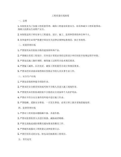 工程质量红线制度