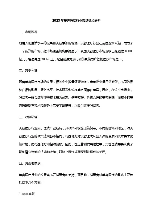 2023年美容医院行业市场环境分析