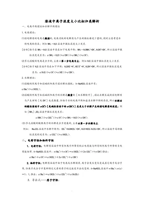 高中化学三大守恒