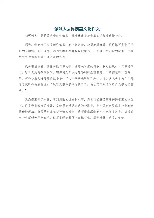 漯河人去许慎墓文化作文