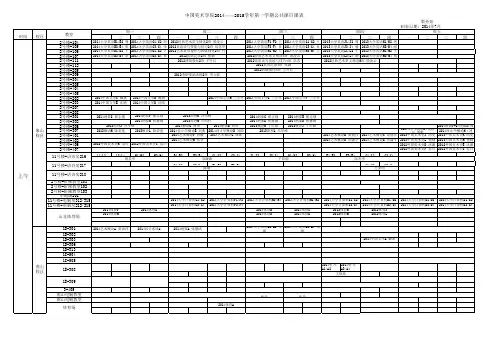 中国美术学院2014——2015学年第一学期公共课日课表