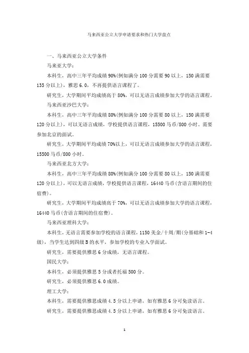最新马来西亚公立大学申请要求和热门大学盘点精选