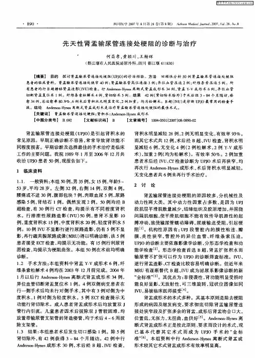 先天性肾盂输尿管连接处梗阻的诊断与治疗