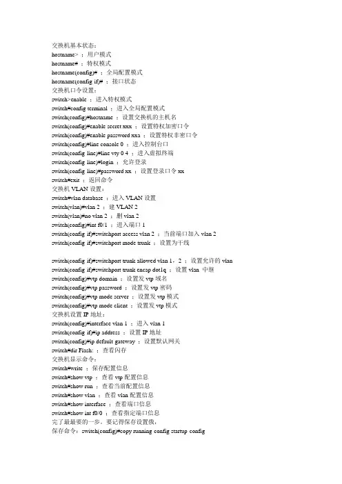 神州数码交换机命令