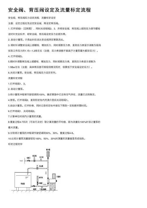 安全阀、背压阀设定及流量标定流程