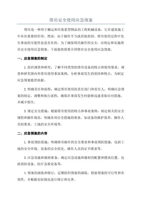 塔吊安全使用应急预案