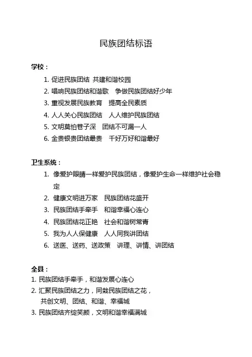 民族团结标语