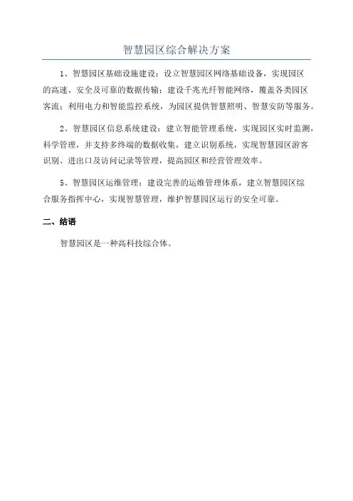 智慧园区综合解决方案
