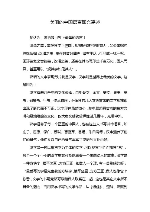 美丽的中国语言即兴评述