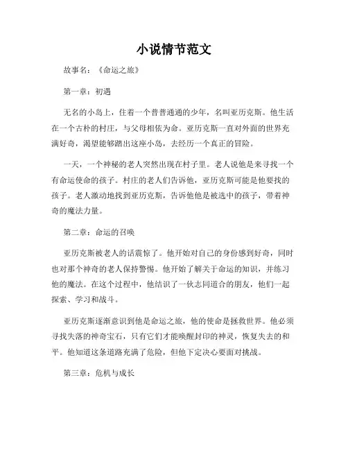 小说情节范文