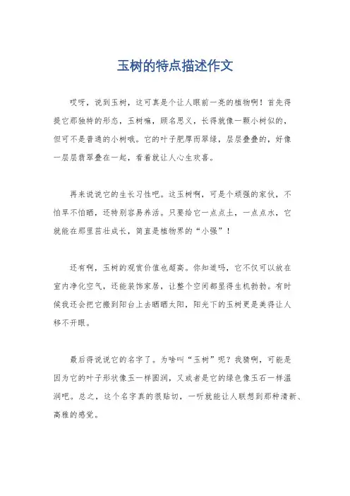 玉树的特点描述作文