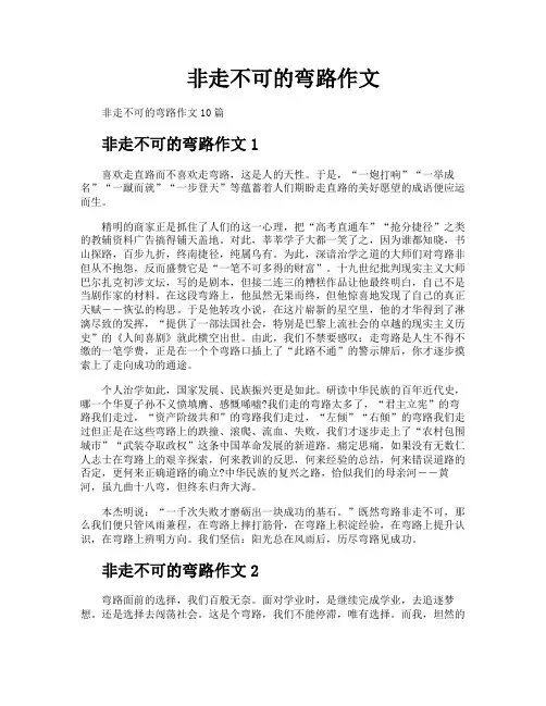 非走不可的弯路作文