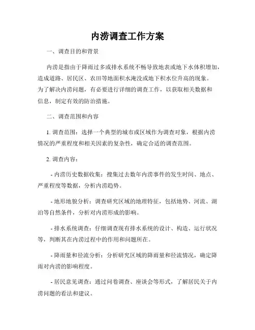 内涝调查工作方案