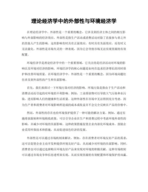 理论经济学中的外部性与环境经济学