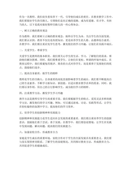 做好教师引路人心得体会