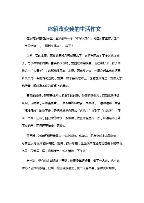 冰箱改变我的生活作文
