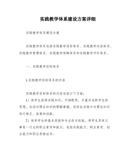 实践教学体系建设方案详细
