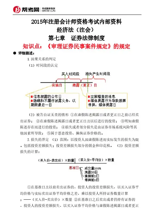 第七章 证券法律制度-《审理证券民事案件规定》的规定