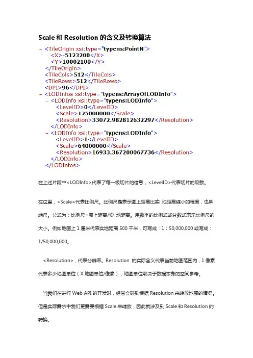 比例尺与分辨率的换算
