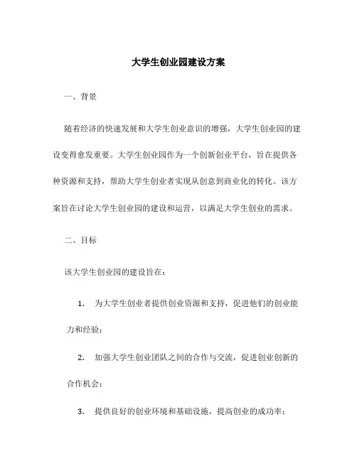 大学生创业园建设方案