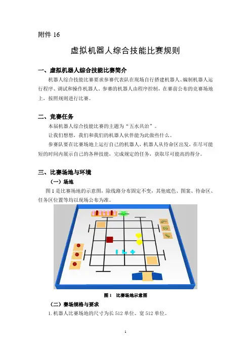 省赛虚拟项目：虚拟机器人综合技能比赛规则