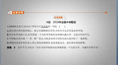 中考语文全国版专题四  病句