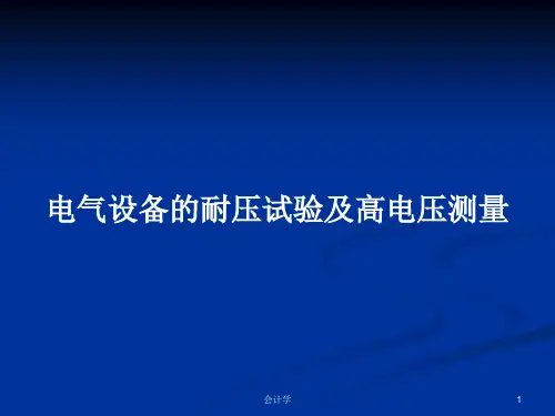 电气设备的耐压试验及高电压测量PPT学习教案