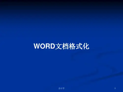 WORD文档格式化PPT教案学习