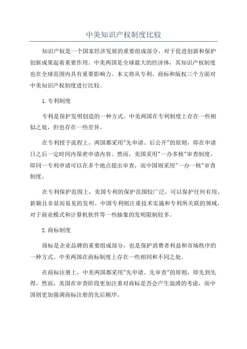 中美知识产权制度比较