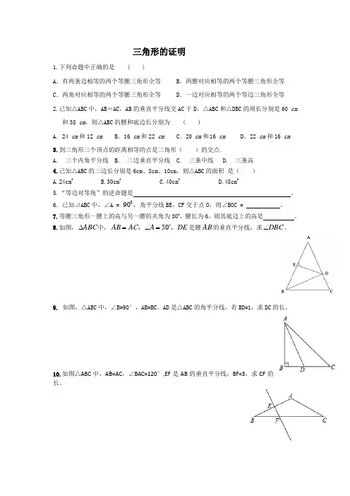三角形的证明试题
