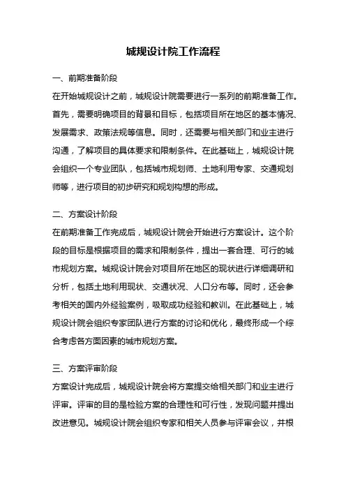 城规设计院工作流程
