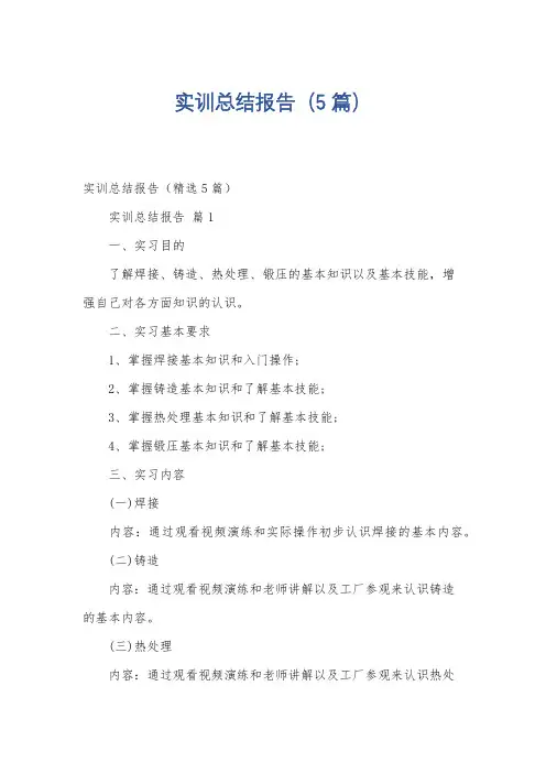 实训总结报告(5篇)