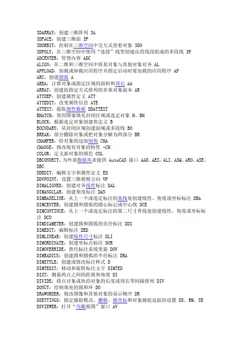 cad 3D命令
