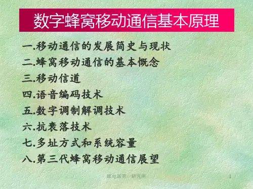 数字蜂窝移动通信原理