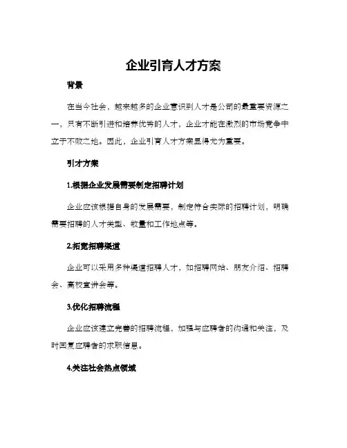 企业引育人才方案