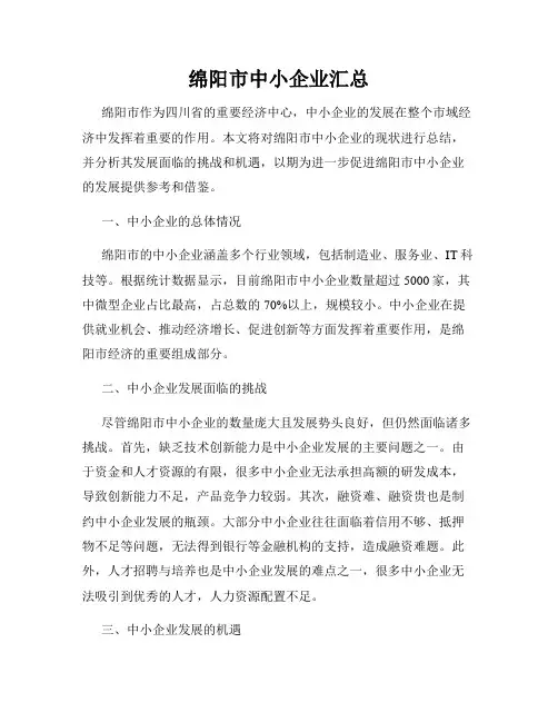 绵阳市中小企业汇总
