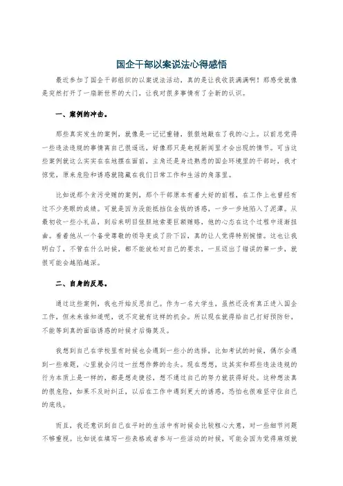 国企干部以案说法心得感悟