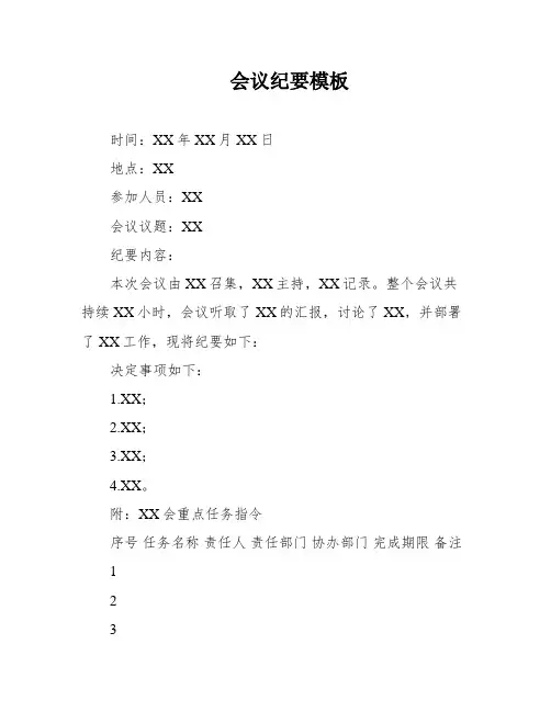 会议纪要模板