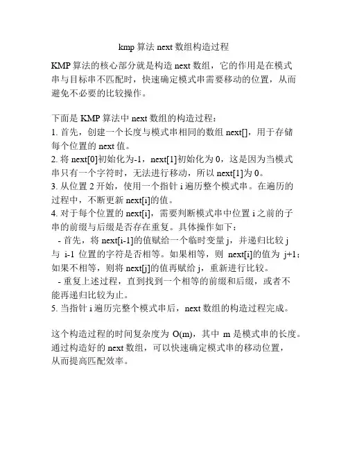kmp算法next数组构造过程