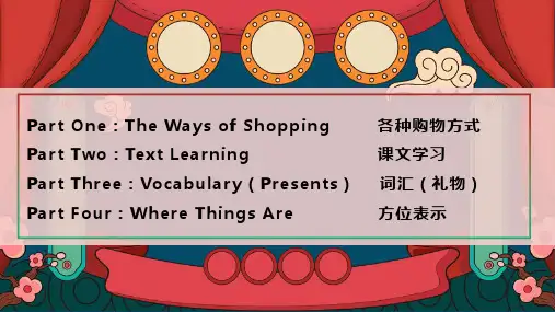 英语中的各种购物方式以及方位词 课件ppt