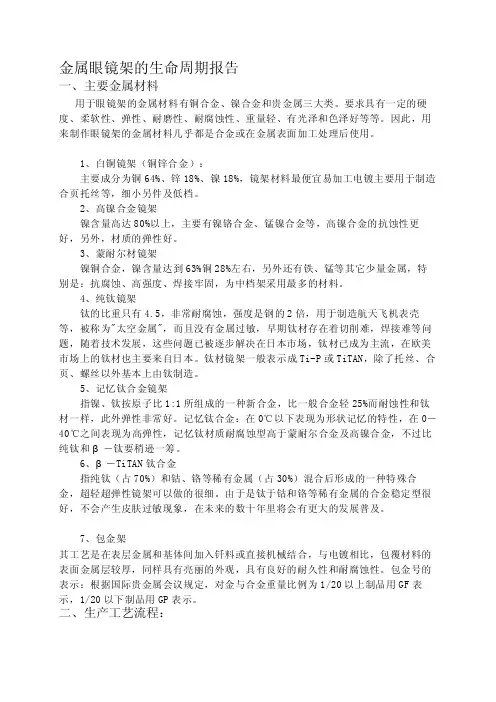 眼镜架工艺流程[详解]